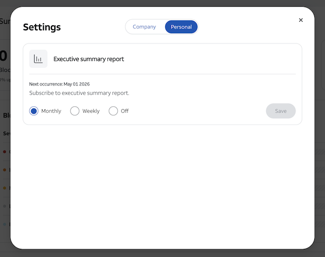 Pop up menu showing cadence options